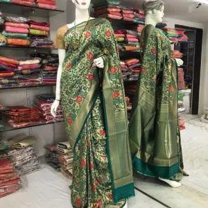 Green Paithani Silk