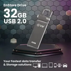 EVM 32GB Pen Drive USB 2.0 Flash Drive Metal Pen Drive, EnStore Drive 32GB Pen Drive Silve