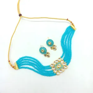 Firozi Pearl Kundan choker set