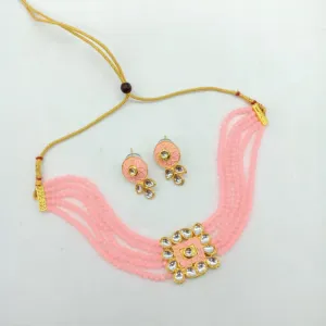 Light pink kundan choker set 