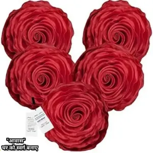 Rose Design Super Satin Round Cushion Covers