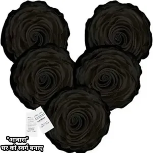 Rose Design Super Satin Round Cushion Covers