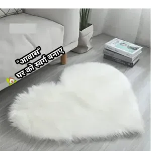 Heart Shape Faux Sheepskin Anti Skid Rug