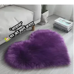 Heart Shape Faux Sheepskin Anti Skid Rug