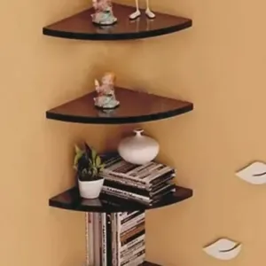 Designer Engineered  Wood Floating Corner Rack Shelves