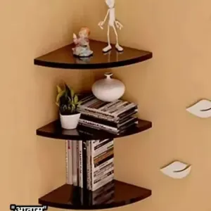 Designer Engineered  Wood Floating Corner Rack Shelves