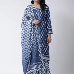Adyaa women's Rayon royal blue kurta and palazzo set