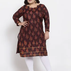 Adyaa women's Plus size brown kurti