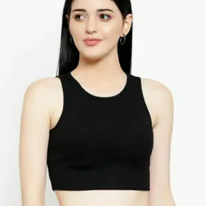 Solid Cotton Black tank top