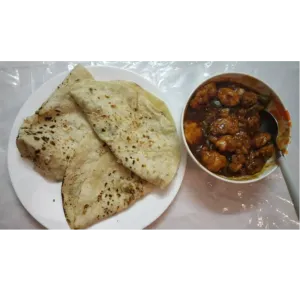 Rumali roti with chilli chicken 