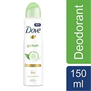 Dove Go Fresh Spray Antiperspirant Deodorant, Cucumber and Green Tea, 150ml