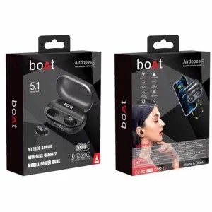 Boat T2 Wireless Bluetooth Earbuds With Power Bank