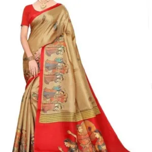 Varnam Fantastic Printed Khadi Silk Saree