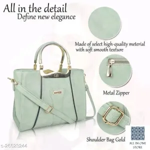 Trendy women handbag (Green) 