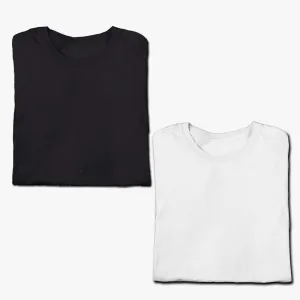White & Black T-shirt: Combo of 2