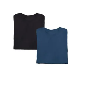 Combo of 2 Black & Navy Blue T-shirts