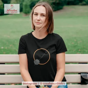 Saturn Black Tshirt for Women