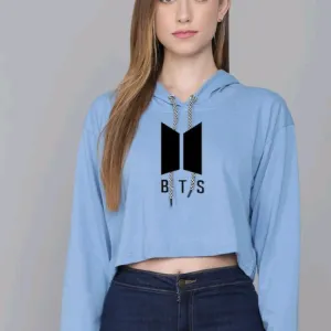 BTS Blue crop hoodie