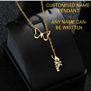 Customised Butterfly  Name pendant