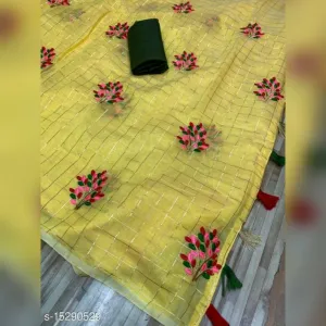 Chanderi Cotton Silk With Zari Strips Sarees