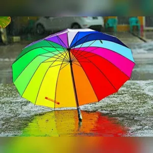 Multi Color Rainbow Umbrella