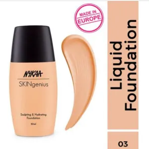 Nykaa Skingenius sculpting and hydrating foundation , 03 warm sand (30ml)