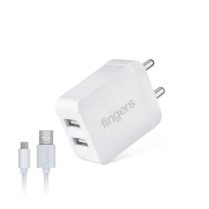Fingers 2.4A Dual Head adapter with Micro cable
