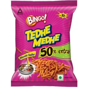 Bingo Tedhe Medhe in "23.5gm" with Mrp Rs. 5/-