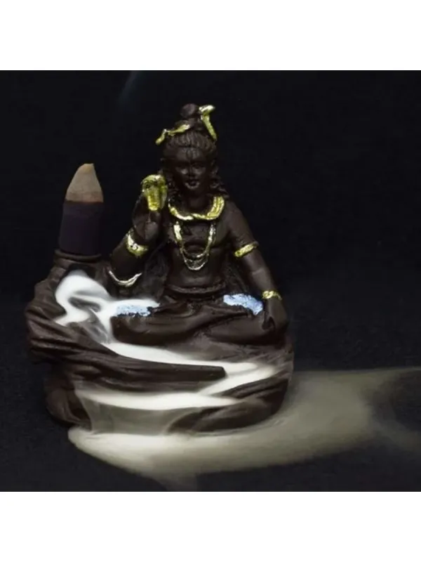 Shiv ji Smoke Backflow Cone Incense Holder Decorative Showpiece