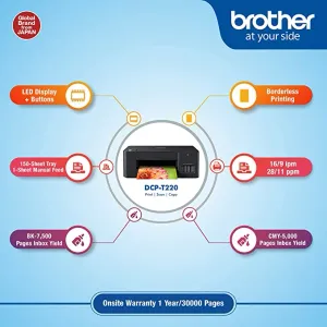 Brother DCP-T220 All-in One Ink Tank Refill System Printer

