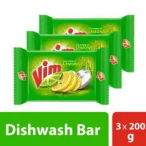 Vim Lemon Dishwash Bar 200 g (Pack of 3) 