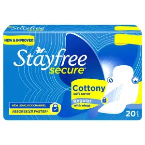Stayfree Secure Cottony Soft Regular Sanitary Napkin with wings 20 pads