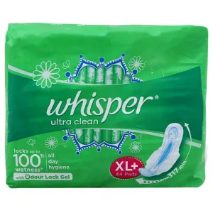 Whisper ultra wings Sanitary Napkin with wings (XL+)44 pads