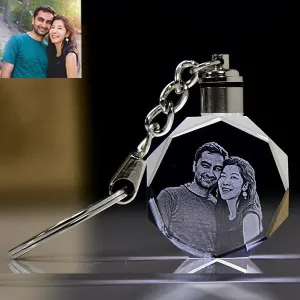  PERSONALIZED DIAMOND SHAPE CRYSTAL KEY CHAIN WITH LED