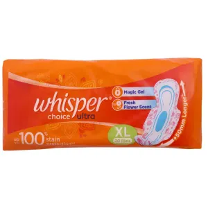 Whisper Choice Ultra Sanitary Napkin with Wings (XL) 20 pads