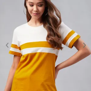 Women Colorblocked Solid Round Neck 