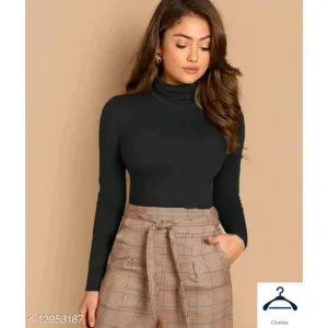 Fashionista highneck cotton t shirt for women