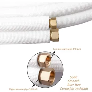 AC Copper Pipe Set 5/8, 1/4 Pipe, Insolesion, Wire 