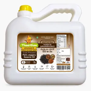 Theerthaa Cold Pressed Karupatti Sesame Oil 5Ltr [TO]