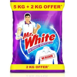 Mr. White Detergent Powder 5 kg  (2 kg Extra in Pack)