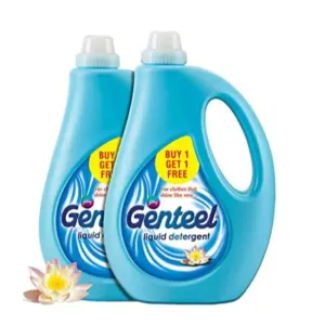 Genteel Liquid Detergent Bottle for Bucket & Machine Wash, No Soda Formula, with Added Fabric Conditioner - 2 kg (Pack of 2) - 1kg each