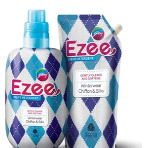 Godrej Ezee Liquid Detergent - Winterwear, No Soda Formula, 2kgs (1 bottle & 1 refill)
