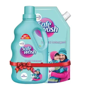 Safewash Woolen Liquid Detergent by Wipro, 1L Bottle + 1L Pouch Free