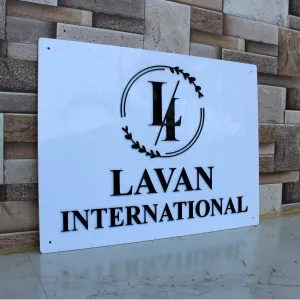 Acrylic Nameboard with 3D text for office (18x24 inch)