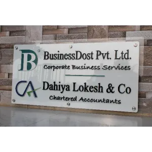 Dual Layer Acrylic Nameboard with 3D text for office (18x36 inch)