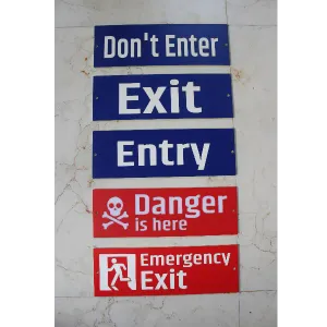 (Set of 5) Acrylic Office Signboard with Vinyl Text (4x12 inch)