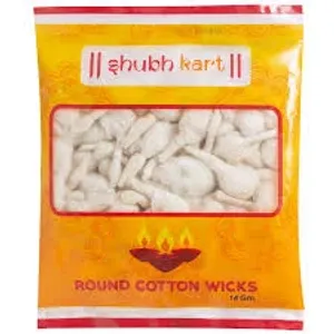 SHUBHKART ROUND COTTON WICKS 125 PICS 14 g