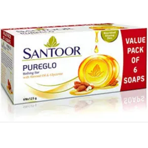 Santoor pure glow soap 125g pack of 6
