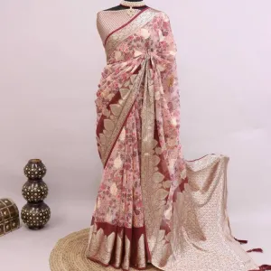 Floral Georgette Silk Sarees 