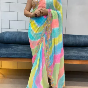 Shibori Printed Georgette Sarees